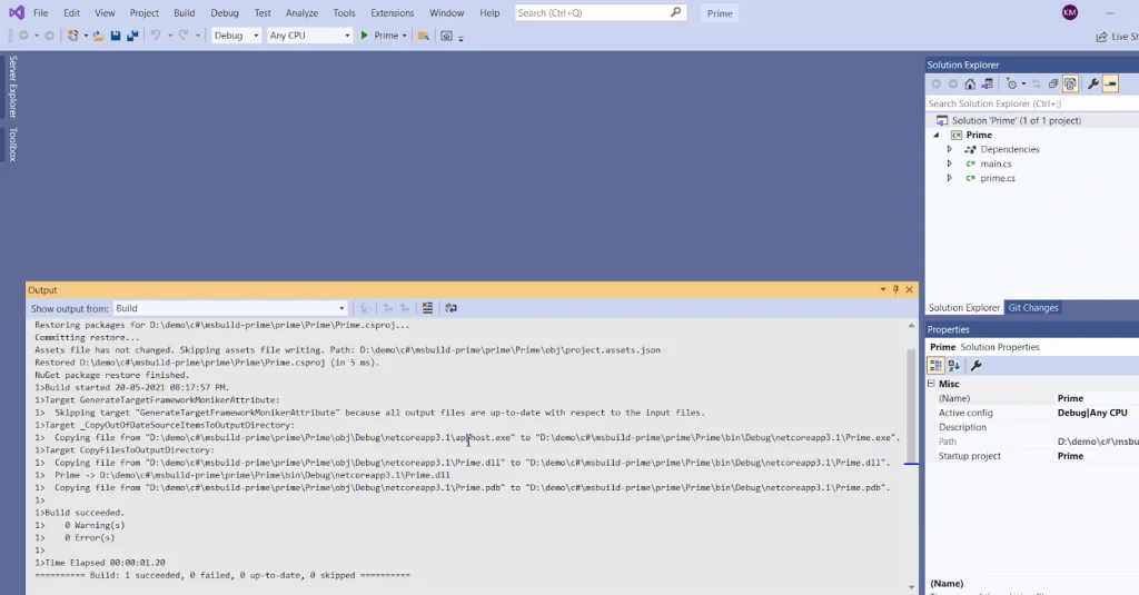 Rebuilding the instrumented C# application in Visual Studio after enabling RKTracer