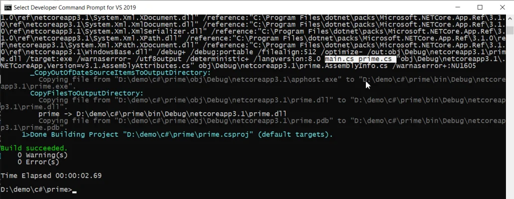 RKTracer instrumenting each C# source file and adding the runtime library while the dotnet build compiles the instrumented application