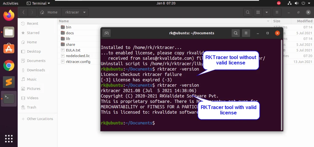 RKTracer license enabled on Linux