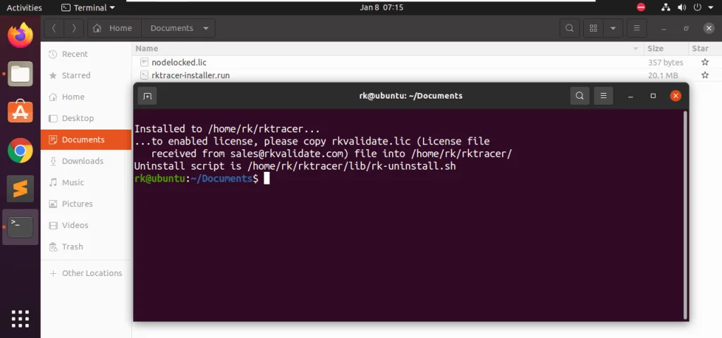 RKTracer installation completed on Linux