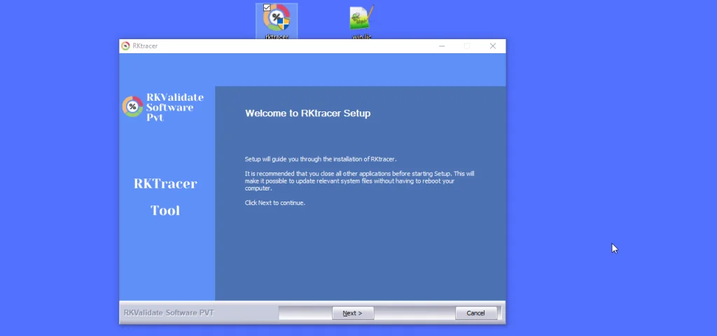 Running the RKTracer Windows installer