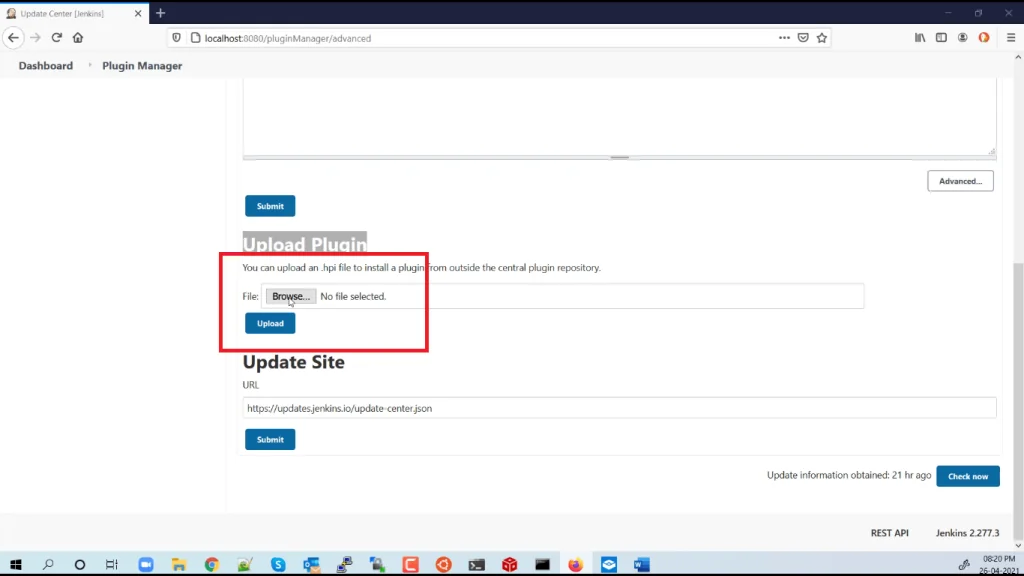 Installing the RKTracer coverage plugin in Jenkins, step 4
