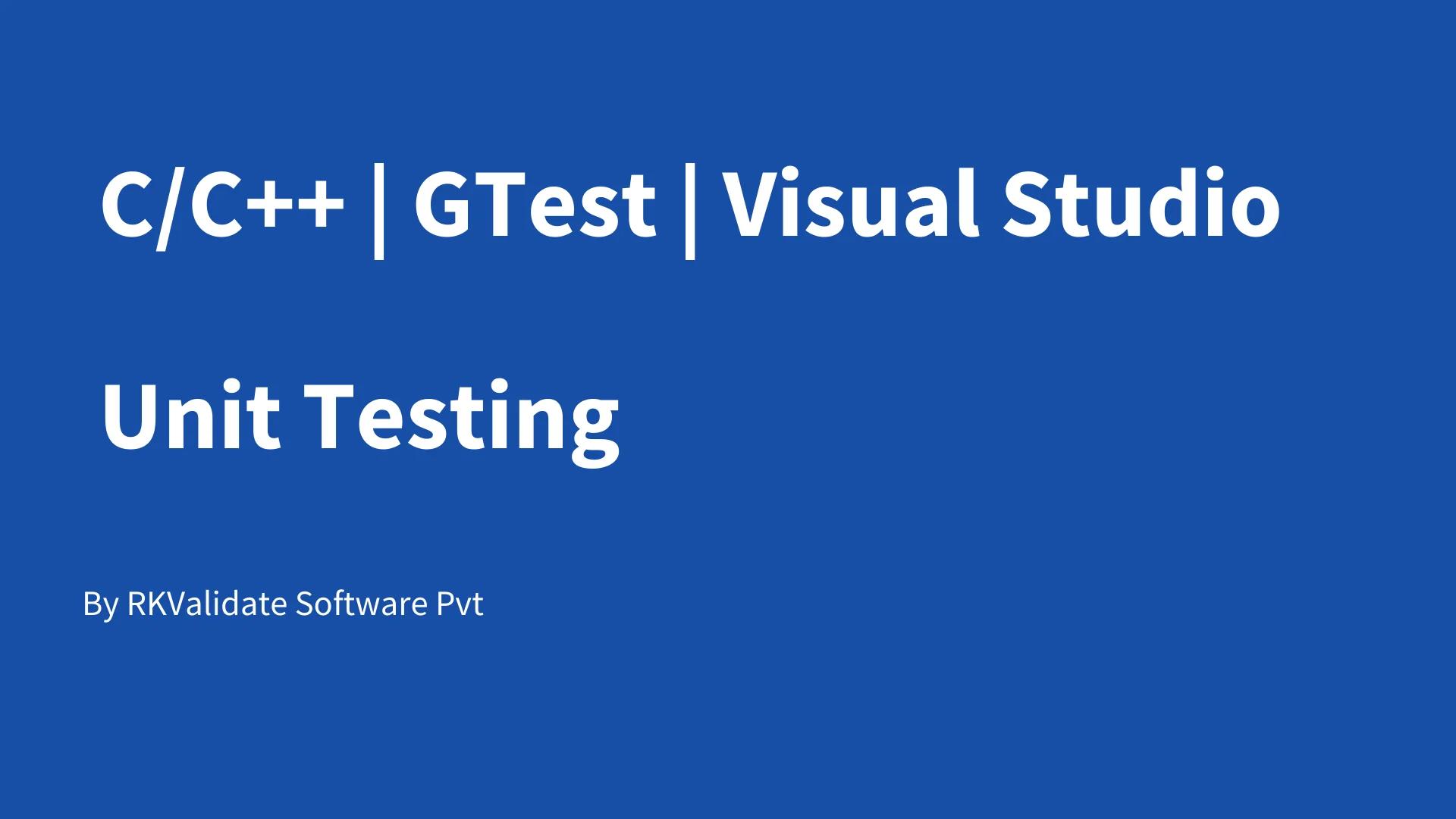 A C and C++ GoogleTest project open in the Visual Studio IDE, ready for RKTracer code coverage